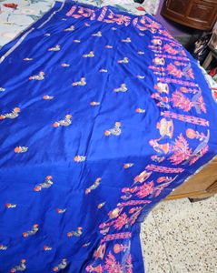 Blue Embroidered Saree