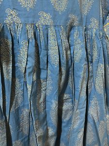 Full Flair Blue Printed Kurtha