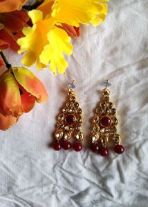 Elegant Red &amp; Gold Jewelry Set