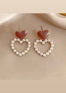 Heart Pearl Earrings