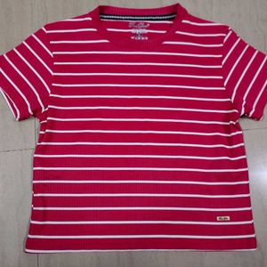 Striped Crop Top Pink