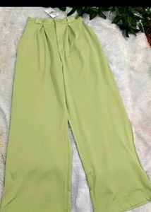 Green High-Waisted Trousers