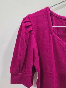 Purple Puff Sleeve Top