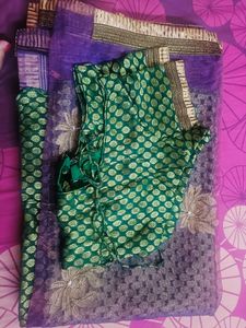 Beautiful Half Net And Georgette Saree