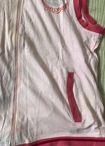 Pink Sleeveless Zip-Up Vest