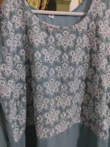 Elegant Blue Embroidered Kurta