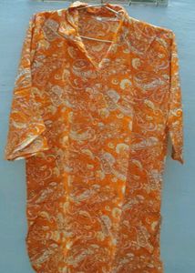 Orange Paisley Pajama Set