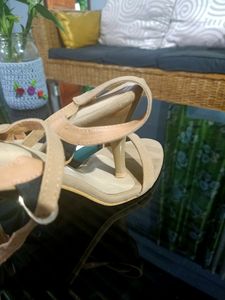Wore Only Once. Beige Colour Heels