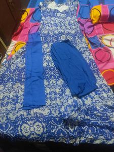 Blue Patterned Maxi Dress