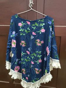 Floral Print Tassel Top