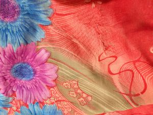 Pink saree with attached blouse piece