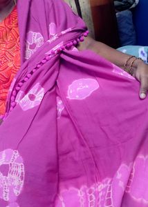 New Babypink Mulmul Cotton saree