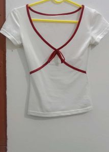 🌸V Neck Bow Top