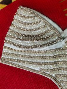 Designer Beaded White Blouse