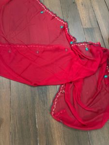 Red Embroidered Salwar Kameez