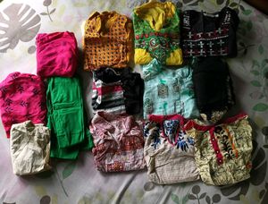 Mixed Indian Clothing Bundle Set Of 9 Kurti& 4pant