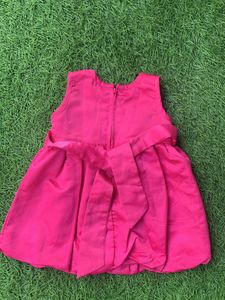 Cute Rose Satin Frock