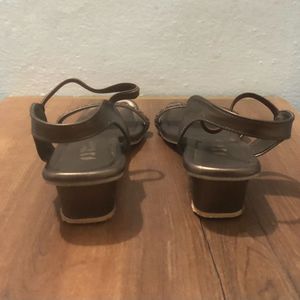 Elegant Bronze Beaded Sandals