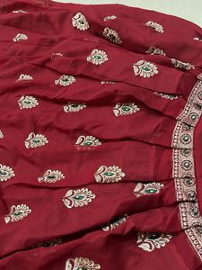Maroon Embroidered Lehenga Choli Set