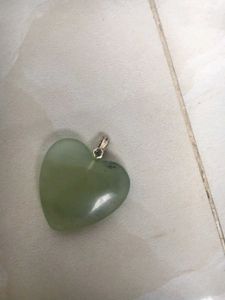 Sterling Silver 92.5 jade or green aventurine Hear