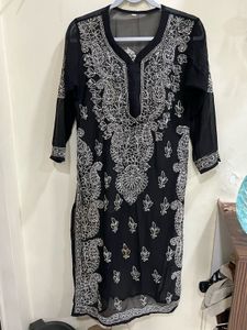 Black Chikankari Kurta