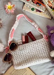 Crochet mesh bag🤍💖