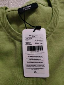 Green &amp; White Striped Sweater completely new with