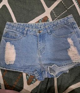 Mini Ripped Denim Shorts