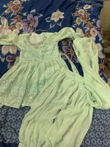 Girls Ethnic Dress - Mint Green