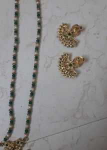 Green Golden Necklace Set