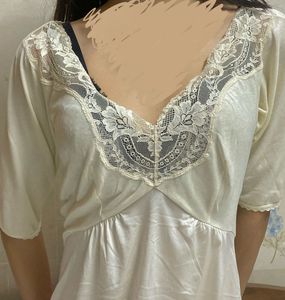 Vintage Cream Lace Slip Dress