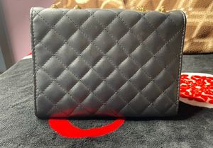 Black Sling Bag With Golden Chain