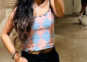Korean Cami Top Blue Pink