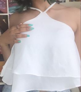 shein white halter top
