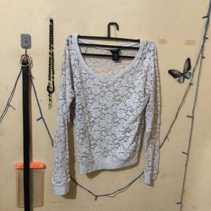Rue21 White Lace Top - Size XL