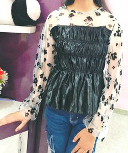 Floral Sheer Sleeve Top