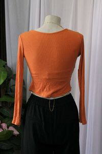 Orange V-Neck Top