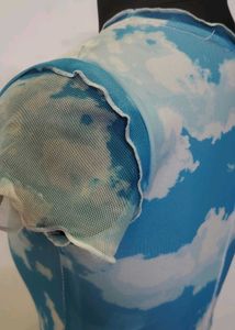 Cloud Print Sheer Crop Top