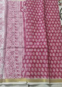 Polo Pink Cotton Silk Saree With Blouse 6 Meters