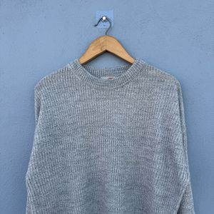Gray Knit Pullover Sweater