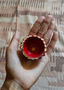 Decorative Red Diya Oil Lamps