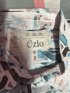 Ozlo Men&#39;s Abstract Geometric Button-Up Shirt