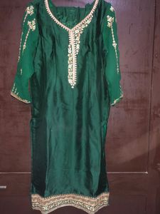 Green Color Silk Suit Has Extra Cloth Inside Salwar Length 34 Kamiz Length 40 Note.Dont Have Dupatta