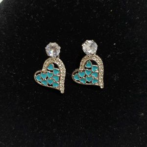 Cluster Heart Drop Earrings