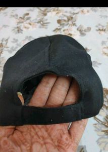 Black Baseball Cap with Blue Lettering