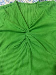 Green Ribbed Tank Top