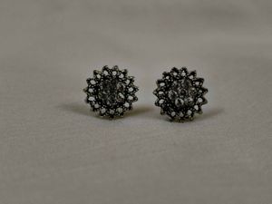 ✨ Oxidised Floral Studs &amp; Statement Dangle Hoops C