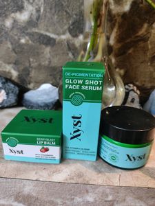 Brand Xyst.. Xyst Brand is Very Nick.. Good For All Type Skin Care Products.. Glow Face Serum, Day Face Cream, Lip Balm