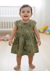 Cute Green Floral Baby Dress