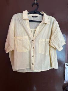 Zudio Cotton Linen Cropie Shirt